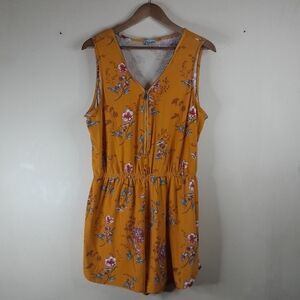 J for Justify Floral Sleeveless Romper Gold Color Size 2XL